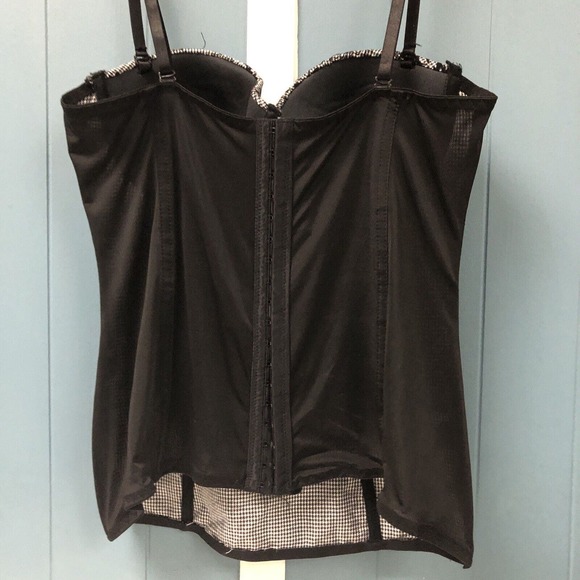 Spirit Sexy Size L Damask Skulls Flocked Bustier corset pinup Boudoir‎ Black - Picture 6 of 7